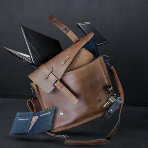 Kael Leather Goods Leather Messenger Bag Alabama Series - Image 3