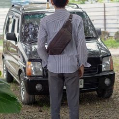 Alternative view of Kael Leather Goods Leather Waist Bag Diamond Series