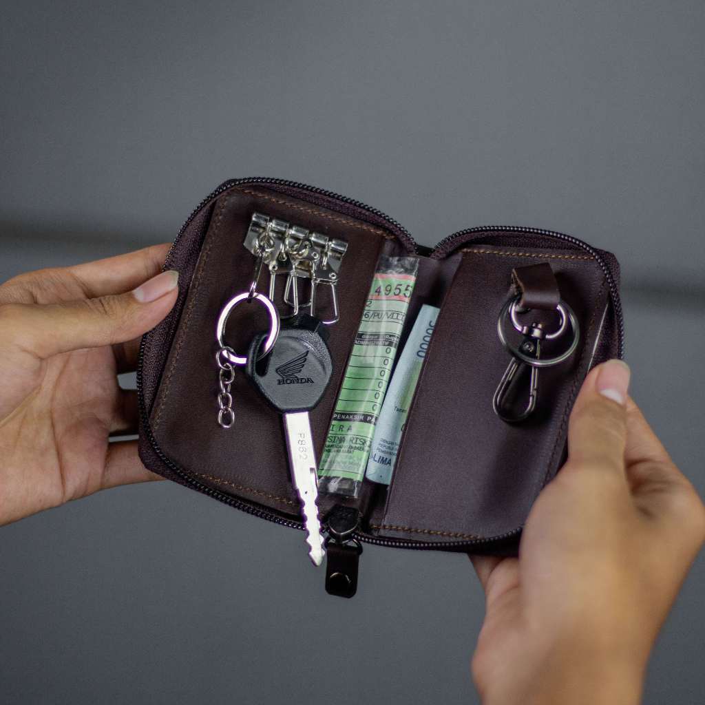 Kael Leather Goods Leather Keychain Jasper Zipper Series - Image 3