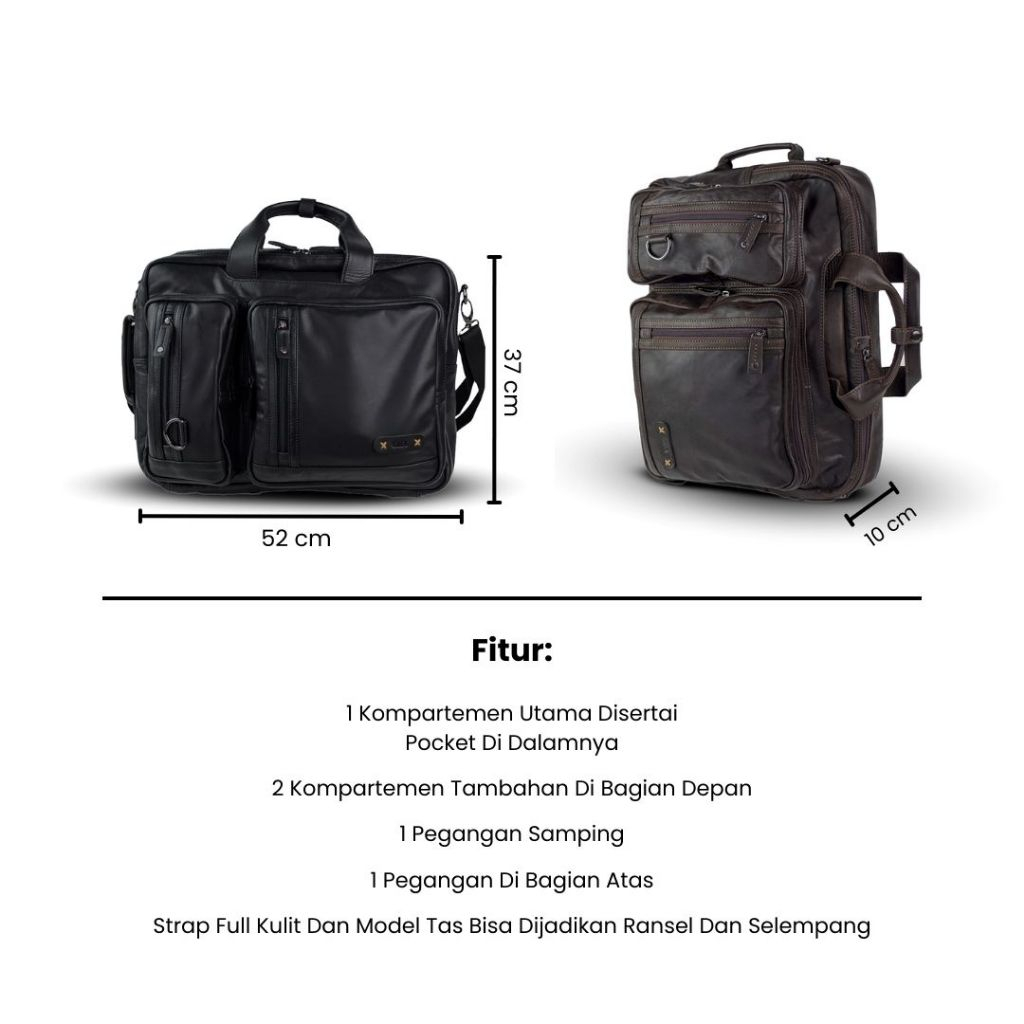 Kael Leather Goods Leather Backpack Oregon Series - Image 4