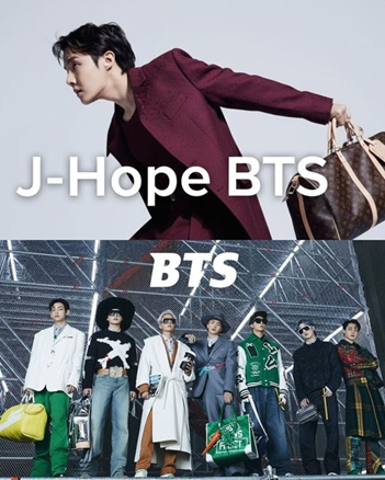 J-Hope BTS menggunakan brand tas favorit BTS Louis Vuitton dengan gaya ekspresif