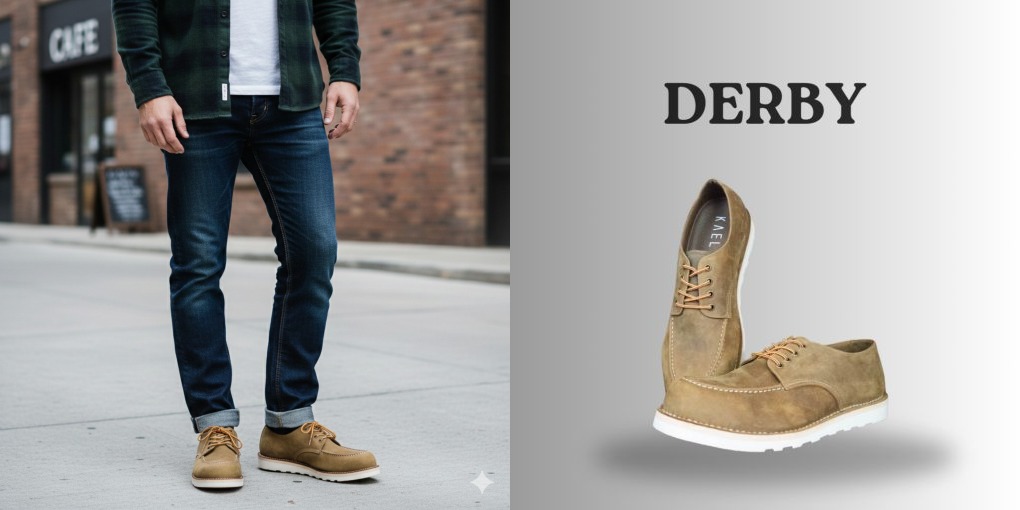 Desain Elegan Leather Shoes Derby Series Kael Leather Goods