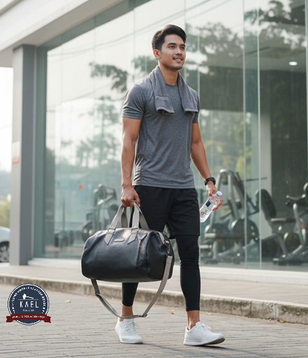 Kael Leather Goods Rocky Duffle Bag, Tas Kulit Elegan dan Tahan Lama