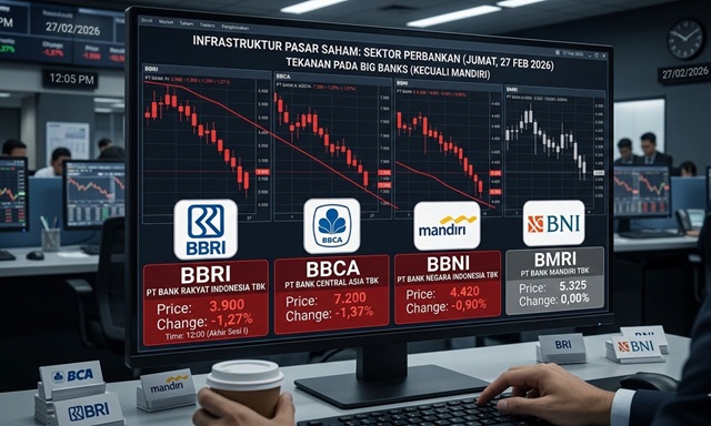Saham BBRI Melemah Bersama BBCA dan BBNI