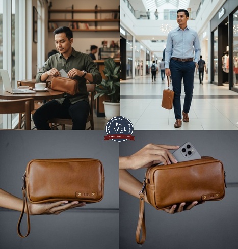 Kael Leather Goods Cherokee Double Series Leather Hand Bag