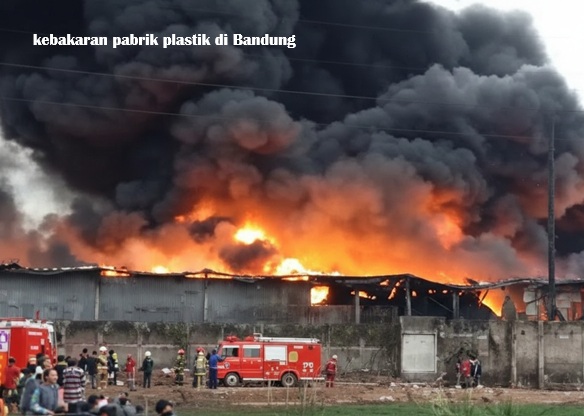 kebakaran pabrik plastik di Bandung