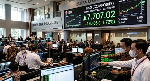 IHSG Dibuka Menguat ke Level 7.707