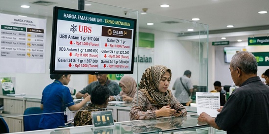 Emas UBS dan Galeri 24 Kompak Turun