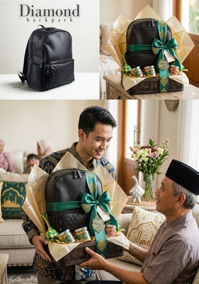 Kael Leather Diamond Backpack yang Mewah dan Fungsional