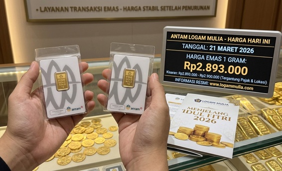 Harga Emas Antam 21 Maret 2026 Stabil Setelah Penurunan