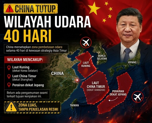 Pembatasan Ruang Udara China di Kawasan Laut Strategis