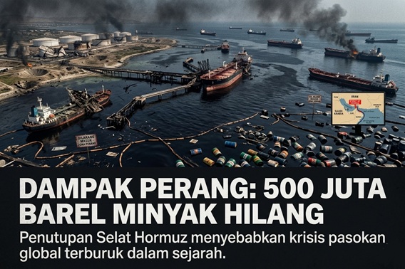 Dampak Perang: 500 Juta Barel Minyak Hilang
