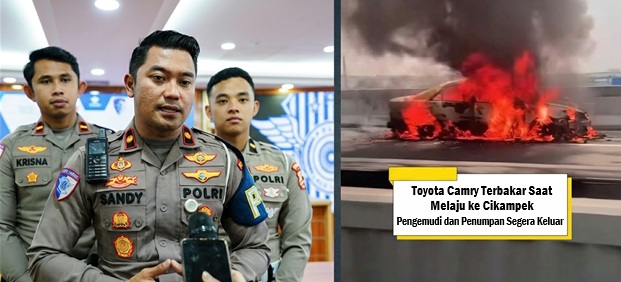oyota Camry Terbakar Saat Melaju ke Cikampek.