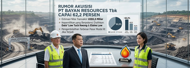 Rumor Akuisisi BYAN Capai 62,2 Persen
