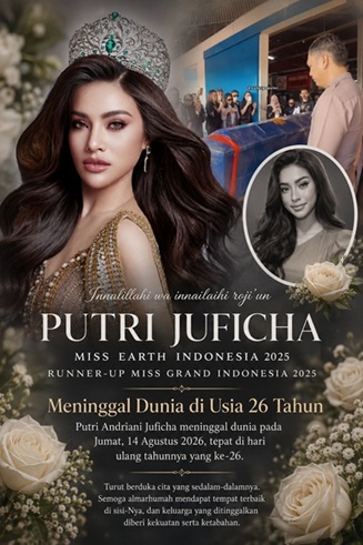 Putri Juficha Meninggal Dunia di Usia 26 Tahun