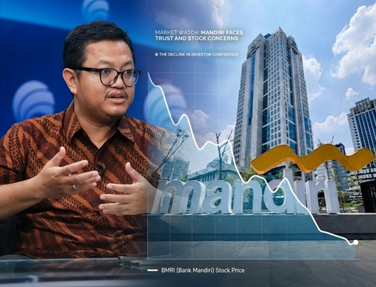 Saham Bank Mandiri Bergerak Melemah. ekonom CELIOS Nailul Huda menyoroti pentingnya hak nasabah atas rekening yang dimiliki.