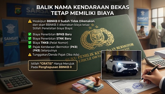 Balik Nama Kendaraan Bekas Tetap Memiliki Biaya