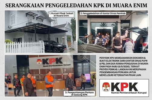 KPK Geledah Rumah dan Kantor Pemkab Muara Enim