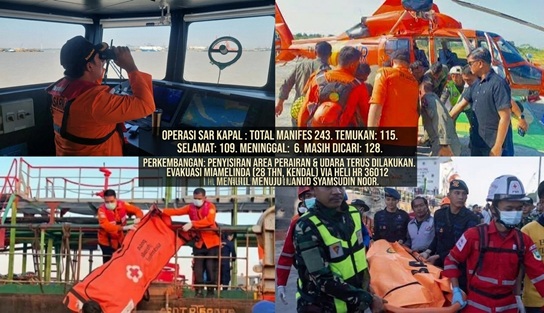 Tim SAR Temukan 115 Orang