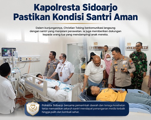Kapolresta Sidoarjo Pastikan Kondisi Santri Aman